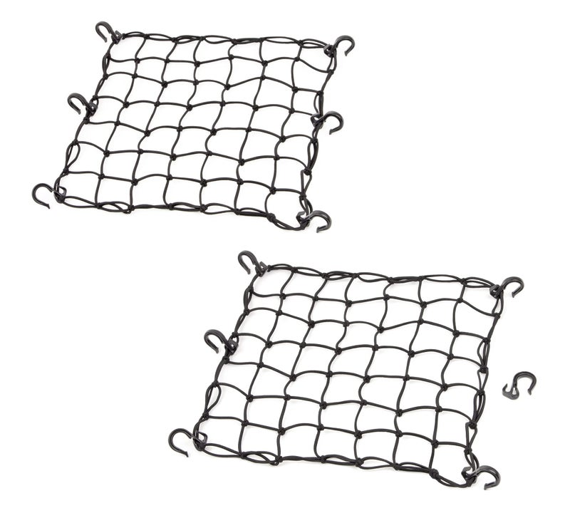 PowerTye 50152-2 Black 15in x 15in Cargo Net Featuring 6 Adjustable Hooks & Tight 2in x 2in Mesh, 2-Pack - Image 1
